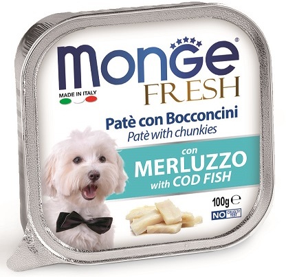 Monge Dog Fresh консервы для собак с треской 100г
