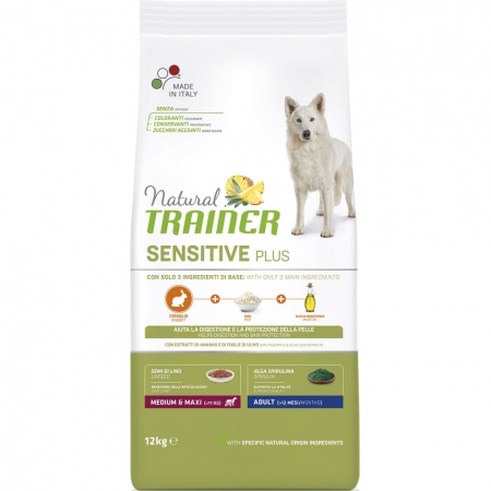 Natural Trainer Sensitive Plus Adult Medium&Maxi Rabbit корм для взрослых собак средних и крупных  пород с кроликом и картофелем 12кг