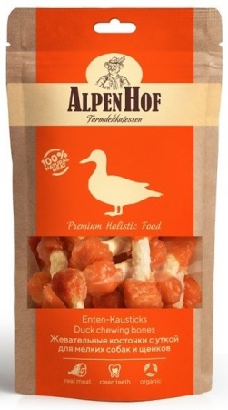 AlpenHof Жевательные косточки с уткой  для собак и щенков мелких  пород 50г