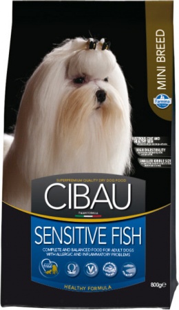 Cibau Sensitive Fish Mini гипоаллергенный корм для мелких и карликовых собак с рыбой 800г