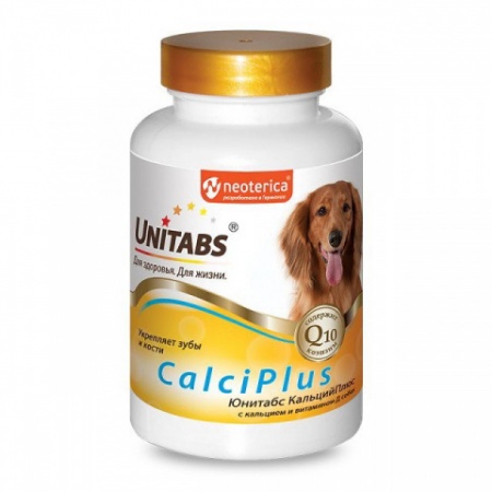 Unitabs CalciPlus Q10 Кальций и витамин D для собак 100таблеток