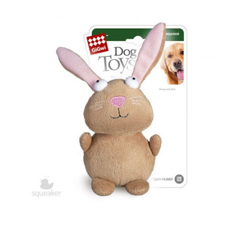 Игрушка для собак "GiGwi" Кролик с пищалкой 75053