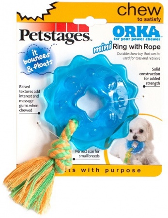 Petstages игрушка для собак мелких пород "ОРКА кольцо с канатом"