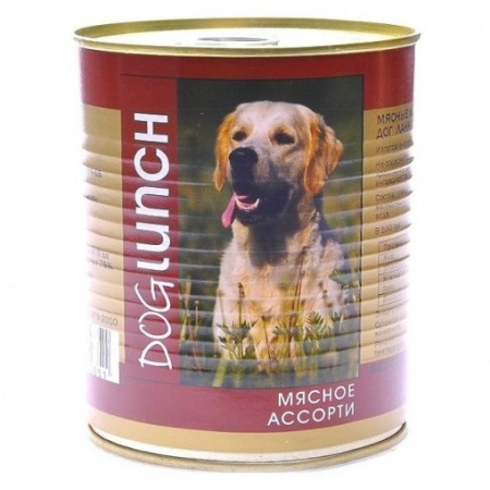 Dog Lunch консервы для собак мясное ассорти в желе 750г