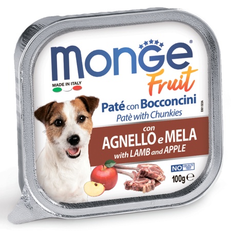 Monge Dog Fruit консервы для собак ягненок с яблоком 100г