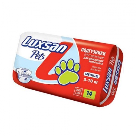 Подгузники для кошек и собак LUXSAN размер M на вес 5-10 килограмм, 1 штука