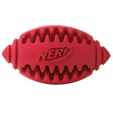 Игрушка для собак Nerf Dog "Мяч для регби рифленый", 8 см