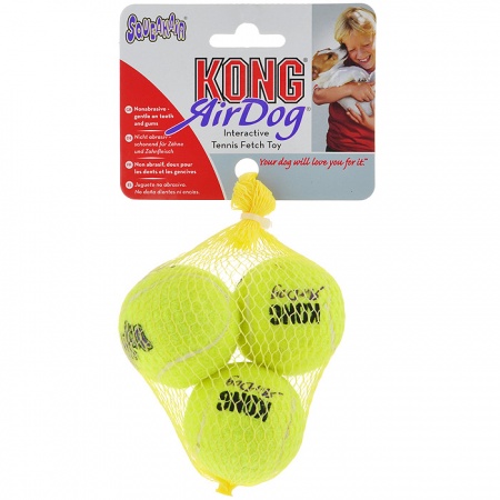 Игрушка для собак "Теннисный мяч" маленький (в комплекте 3 штуки), 5 см Kong