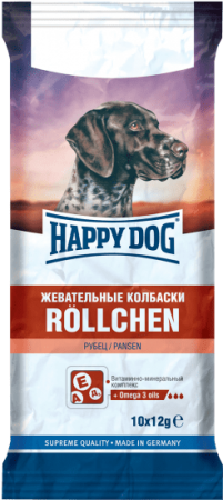 Жевательные колбаски Happy Dog для собак с рубцом 120г