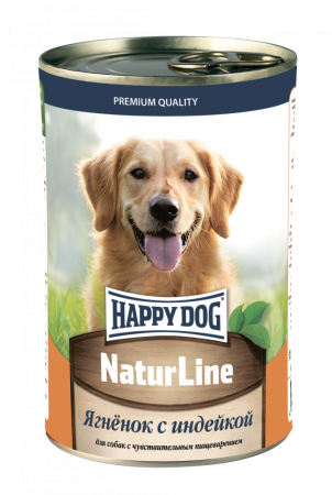 Консервы Happy Dog Natur Line для собак с ягнёнком и индейкой 400г
