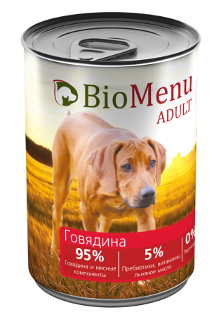 Консервы для собак BioMenu Adult Говядина 410г