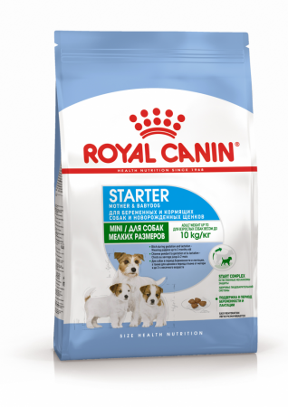 Корм Royal Canin для щенков малых пород от 3 недель до 2 месяцев, беременных и кормящих сук, Mini Starter 1кг