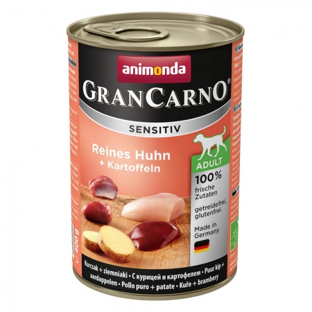 Консервы для собак Animonda Gran Carno Sensetiv Adult с чувствительным пищеварением, курица, картофель 400г