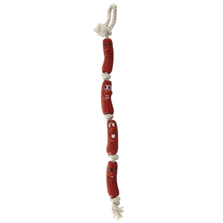 Triol Игрушка для собак "Четыре сосиски, веревка", 630мм