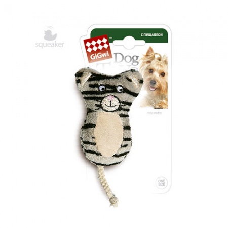 Игрушка для собак "GiGwi" Кот с пищалкой 75024