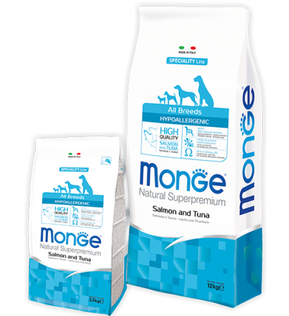 Monge Dog Speciality Hypoallergenic корм для собак гипоаллергенный лосось с тунцом 2,5 кг