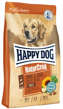 Корм Happy Dog  говядина с рисом для взрослых собак всех пород 15кг