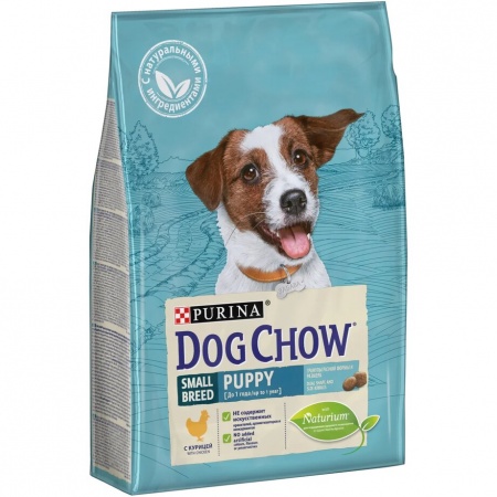 Сухой корм Purina Dog Chow для щенков мелких пород до 1 года с курицей 2,5кг