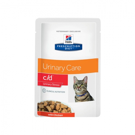 Пауч для кошек Hill's Prescription Diet c/d Multicare Urinary Stress при профилактике цистита и мочекаменной болезни (мкб), в том числе вызванные стрессом с курицей 85г
