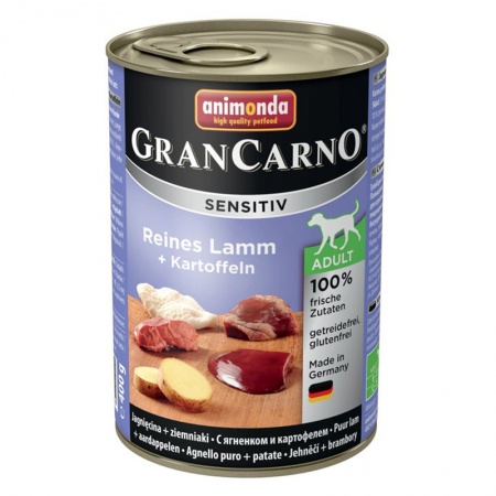 Консервы для собак Animonda Gran Carno Sensetiv Adult с чувствительным пищеварением, ягненок, картофель 400г
