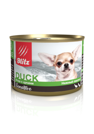  Blitz Sensitive консервы для собак мелких пород всех возрастов утка с цукини 200г