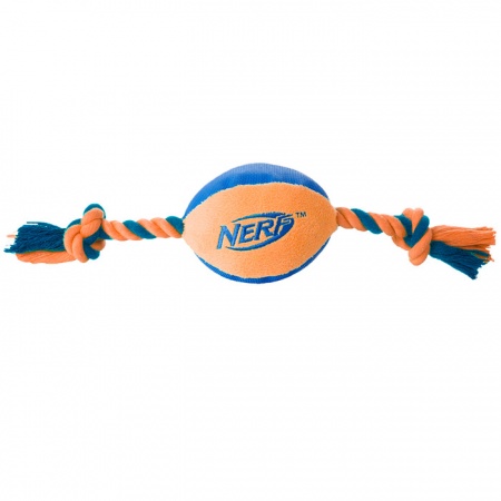 Игрушка для собак Nerf Dog "Мяч плюшевый с веревками", 37,5 см