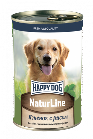 Консервы Happy Dog Natur Line для собак с ягнёнком и рисом 400г