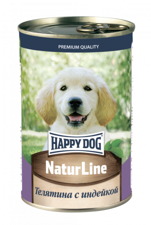Консервы Happy Dog Natur Line для щенков с телятиной и индейкой 400г