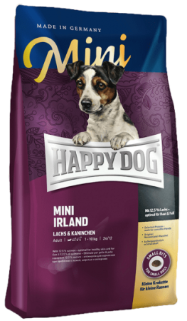 Корм Happy Dog Supreme Mini Irland взрослых собак мелких пород весом до 10 кг с кроликом и лососем 1кг