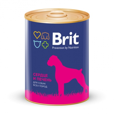 Консервы Brit Premium HEART & LIVER для собак сердце и печень 850г