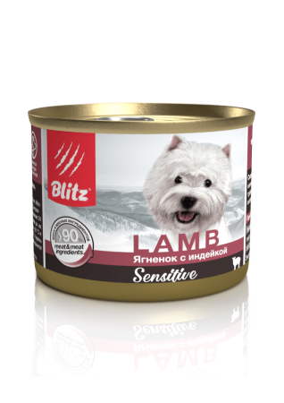  Blitz Sensitive консервы для собак всех пород и всех возрастов ягненок с индейкой 200г