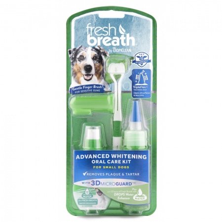 Отбеливающий набор для ухода за зубами Tropiclean "Свежее дыхание", для собак мини-пород