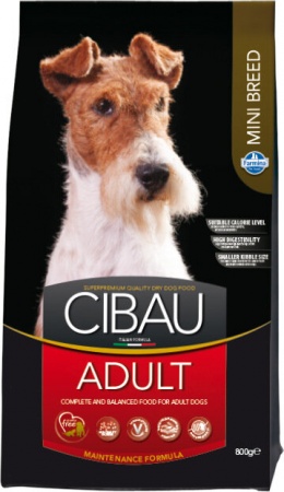 Cibau Adult Mini корм для взрослых собак мелких пород с курицей 800г