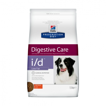 Корм для собак Hill's Prescription Diet i/d Low Fat Digestive Care при растройствах пищевания с низким содержанием жира, с курицей 1,5кг