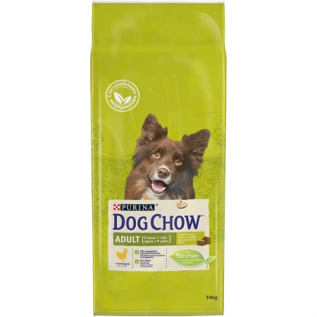 Сухой корм Purina Dog Chow для взрослых собак крупных пород старше 2 лет с индейкой 14кг