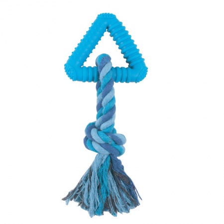 Triol Игрушка для собак из цельнолитой резины "Треугольник с веревкой", 80/160мм