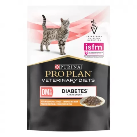 Пауч Pro Plan Veterinary diets DM корм для кошек при диабете с курицей 85г