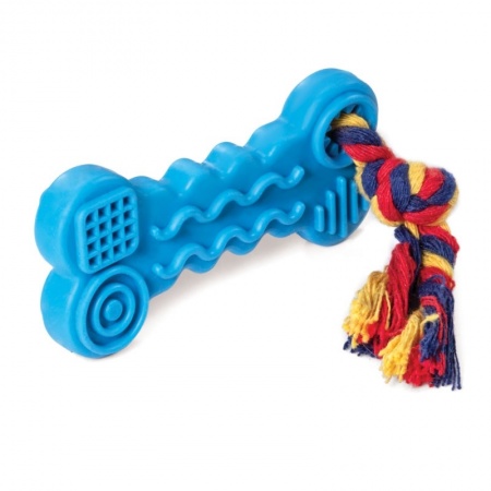 Triol Игрушка для собак косточка с веревкой 9,5*16,5 см