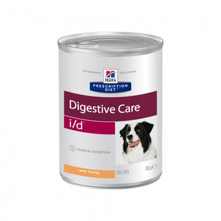 Консервы для собак Hill's Prescription Diet i/d Digestive Care при расстройствах пищеварения, жкт, с индейкой  360г