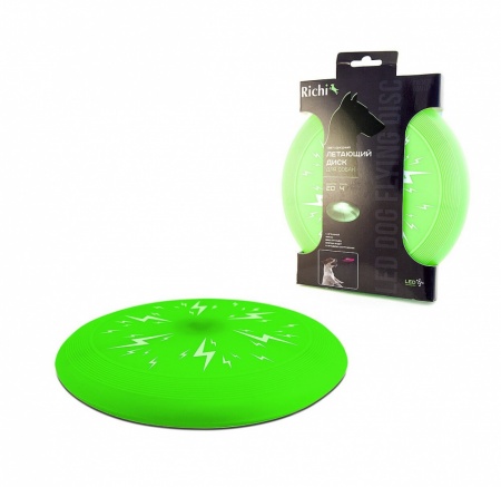 RICHI Летающий диск зеленый с LED подсветкой, 20 см