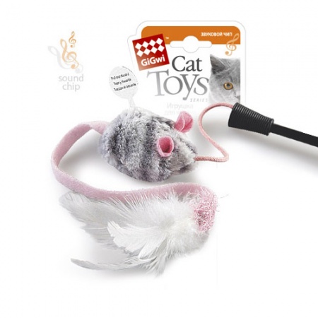 Дразнилка для кошек "GiGwi" Мышка со звуковым чипом 75111
