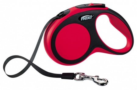 flexi рулетка New Comfort S (до 15 кг) лента 5 м черный/красный