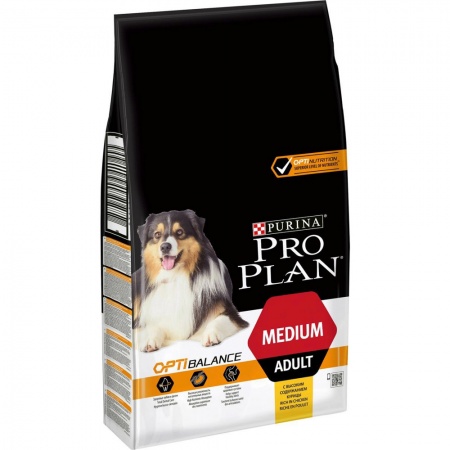 Pro Plan для взрослых собак средних пород с курицей и рисом 3кг