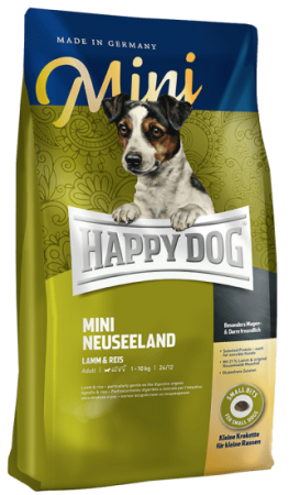 Корм Happy Dog Mini Neuseeland для взрослых собак мелких пород весом до 10 кг с ягненком и рисом 1кг